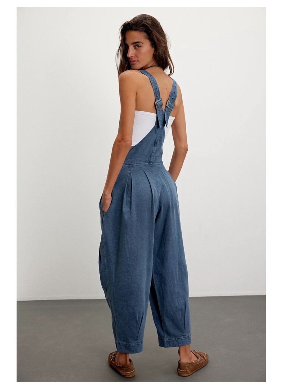 Free People | We The Free • Felix Tapered Overalls Flint Stone Blue - Picture 12 of 14